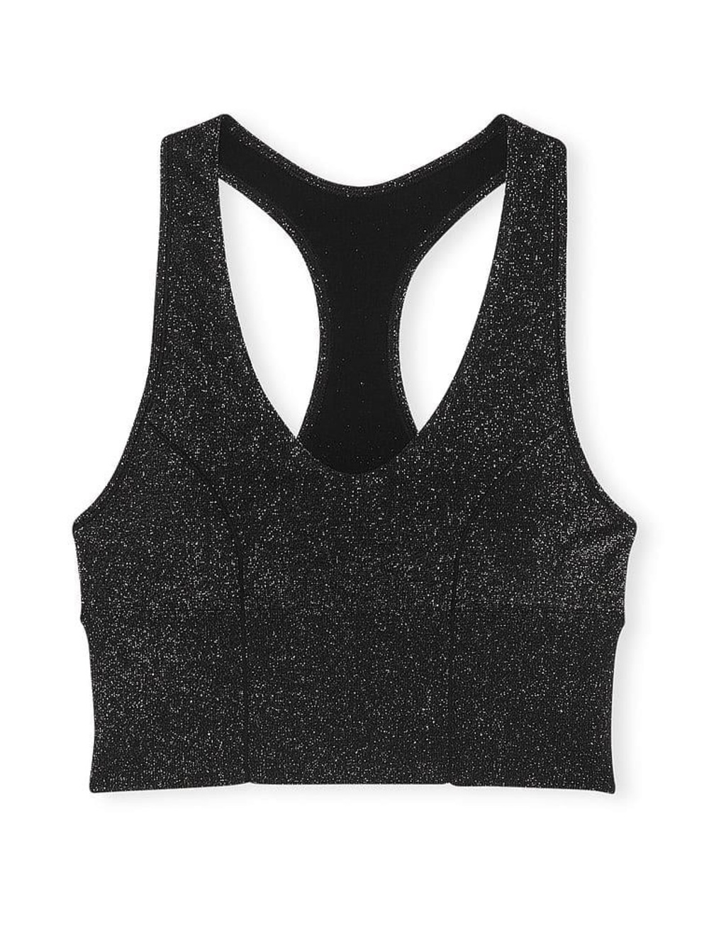 PINK Victoria's Secret Racerback Sports Bra Black Sparkle Size Medium NWT